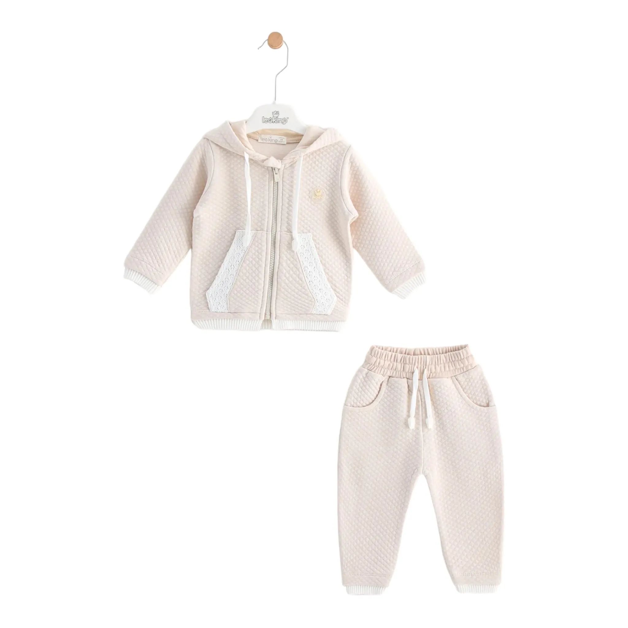 leo king - Beige 2 piece track suit