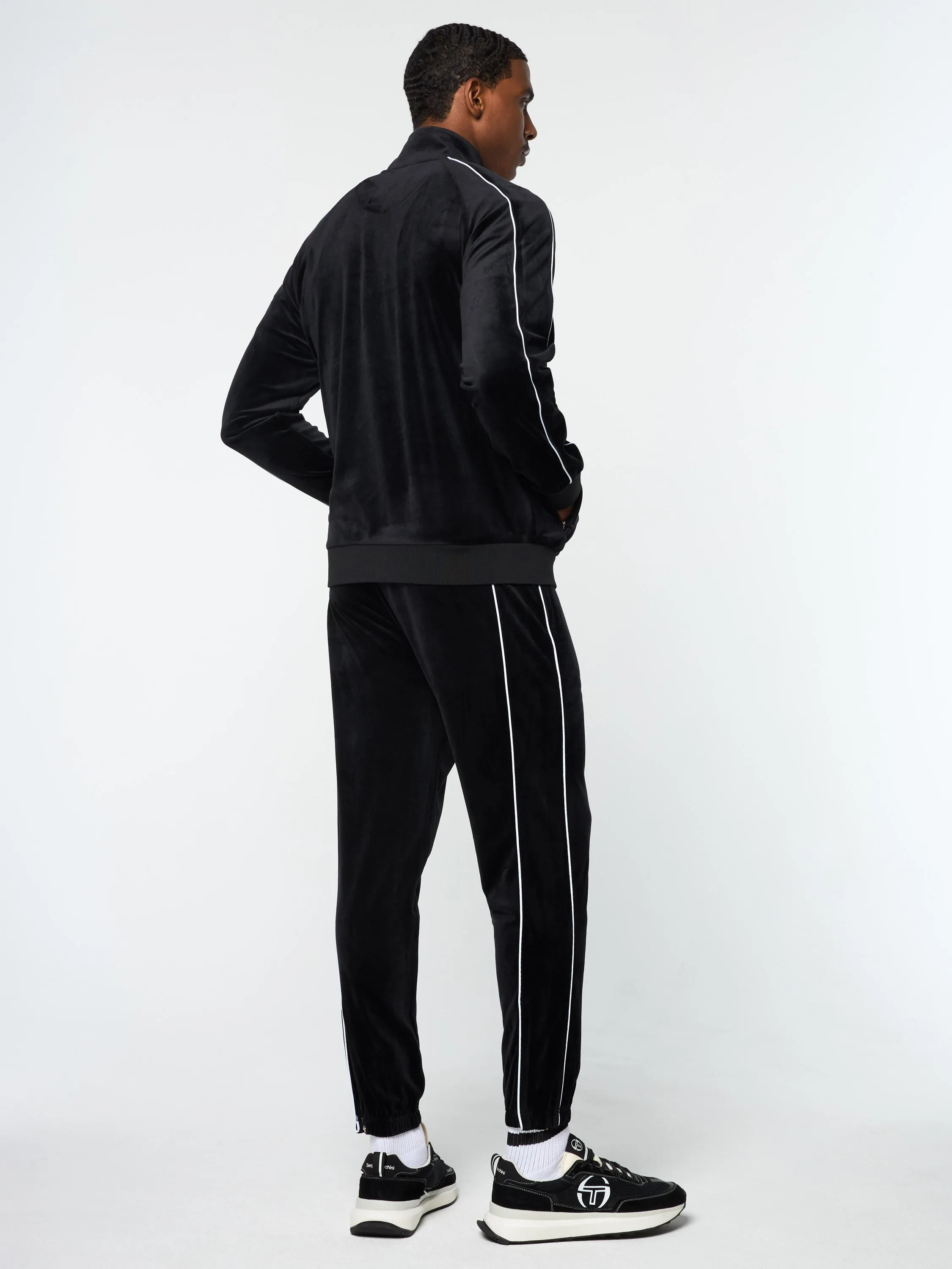 Lioni Velour Track Jacket- Black Beauty