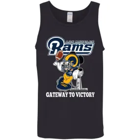 Los Angeles Rams Gateway To Victory Super Bowl 2019 Mickey Mouse Football Nfl Men Cotton Tank