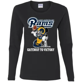 Los Angeles Rams Gateway To Victory Super Bowl 2019 Mickey Mouse Football Nfl Women Long Sleeve Shirt