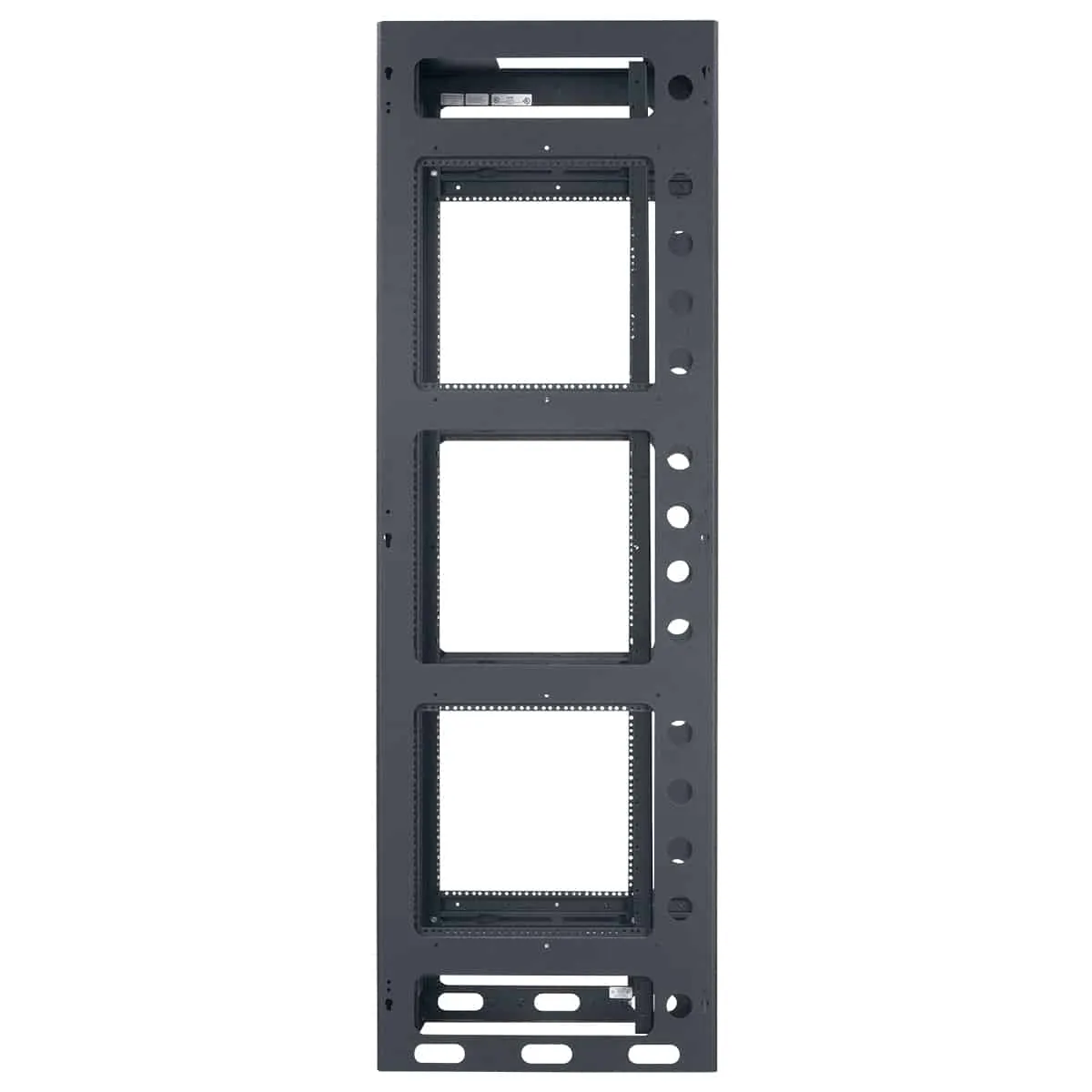 Lowell Mfg Equipment Rack-Gangable-44U, 36in Deep, 2pr Rails, Rear Door