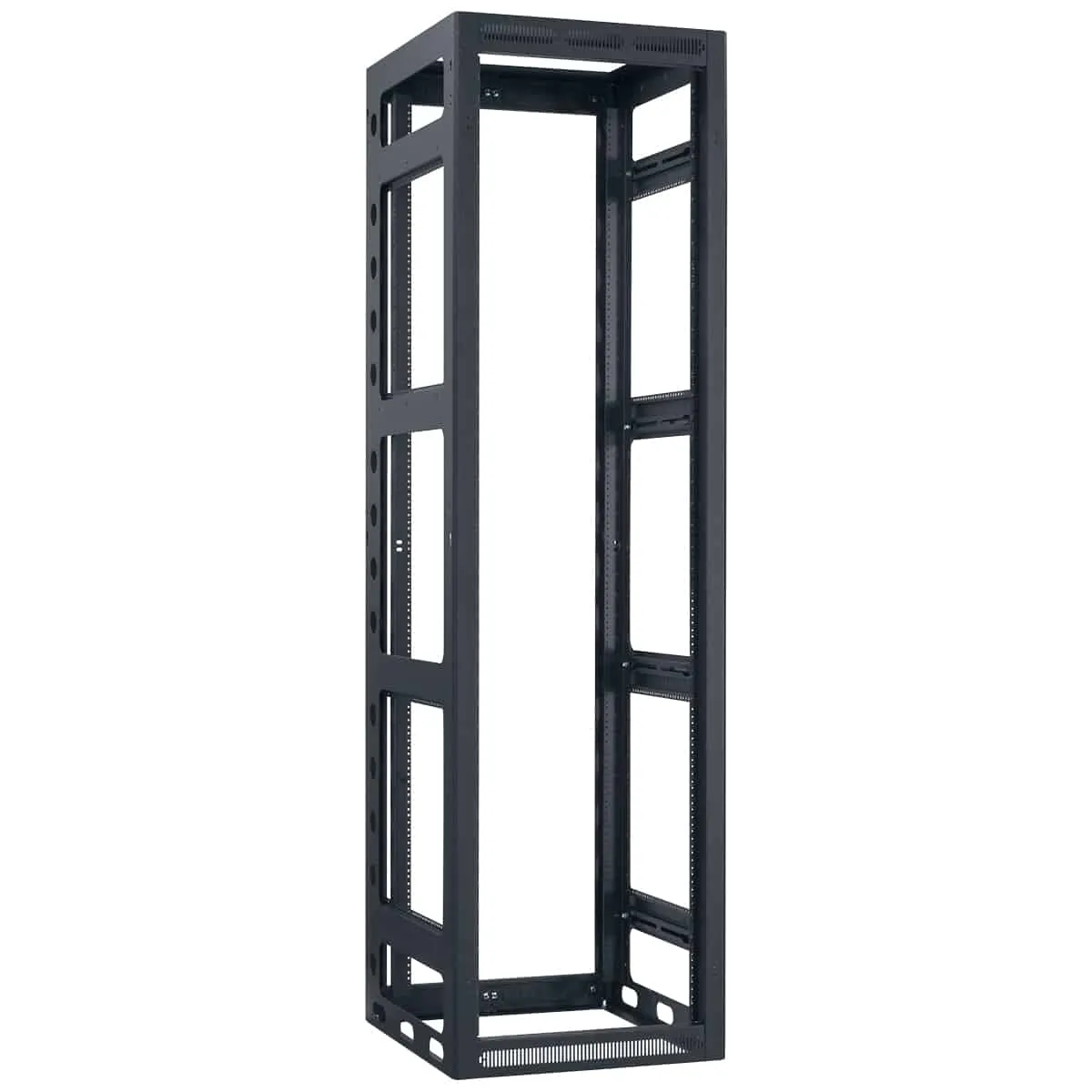 Lowell Mfg Equipment Rack-Gangable-44U, 36in Deep, 2pr Rails, Rear Door