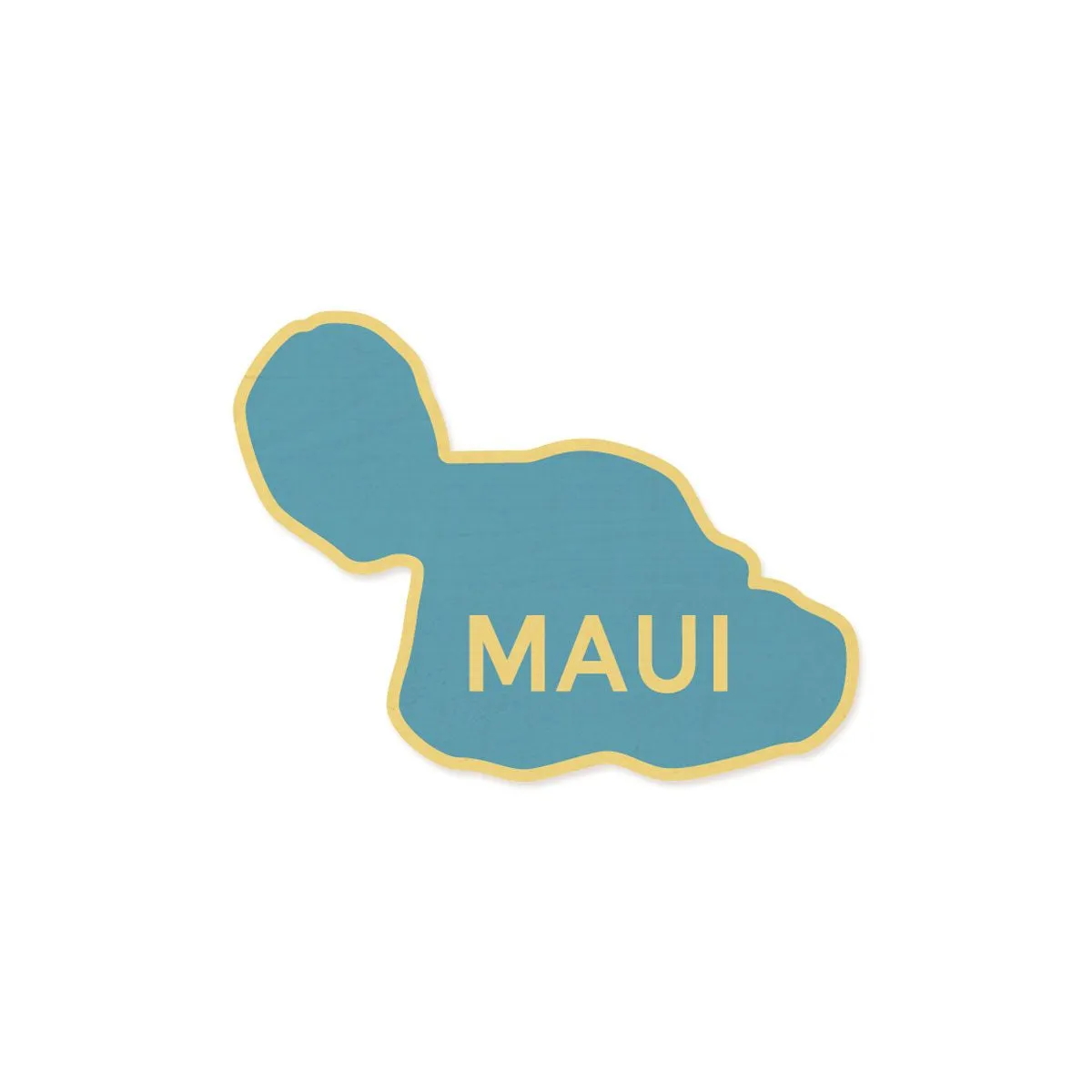 Maui Map Wood Shape, Teal