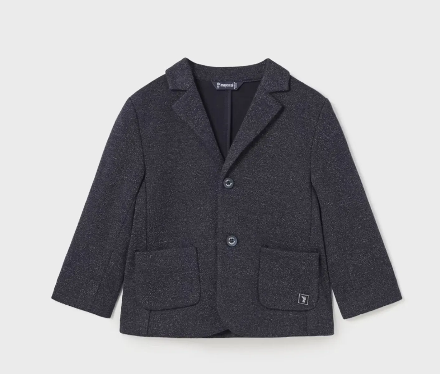 Mayoral Baby and Toddler Boys Navy Knit Jacquard Blazer Jacket