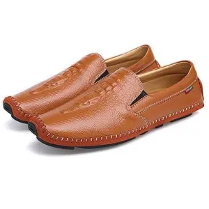 Men Flat Shoes Slip On Casual Outdoor In Leather