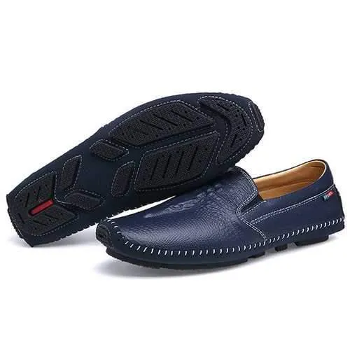 Men Flat Shoes Slip On Casual Outdoor In Leather