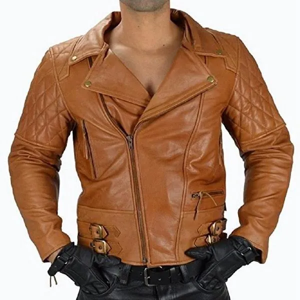 Men’s Motorcycle Quilted Biker Jacket