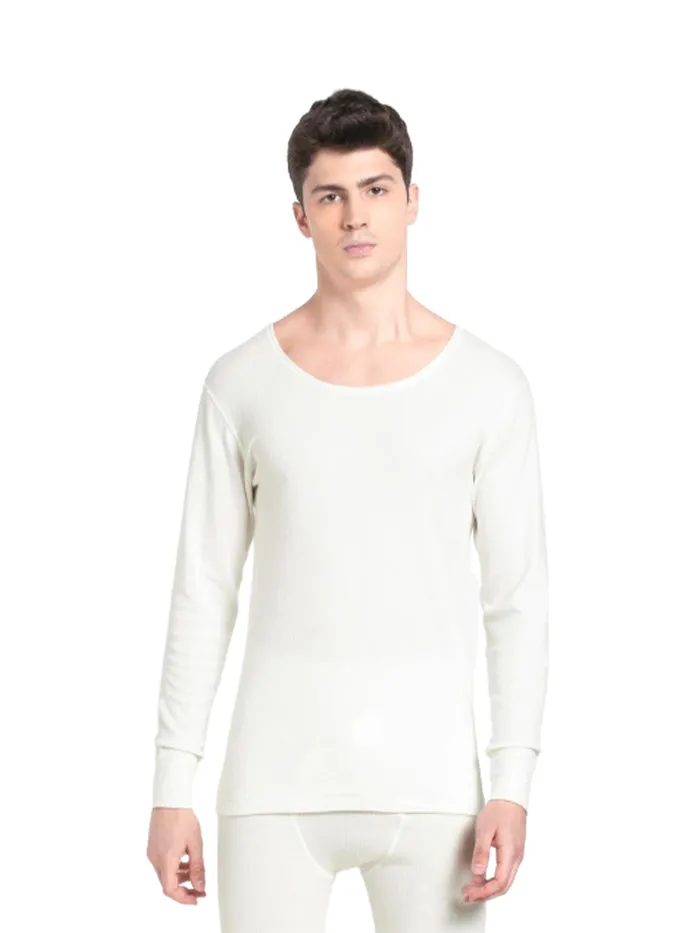 Men's Off White Thermal Long Sleeve Vest