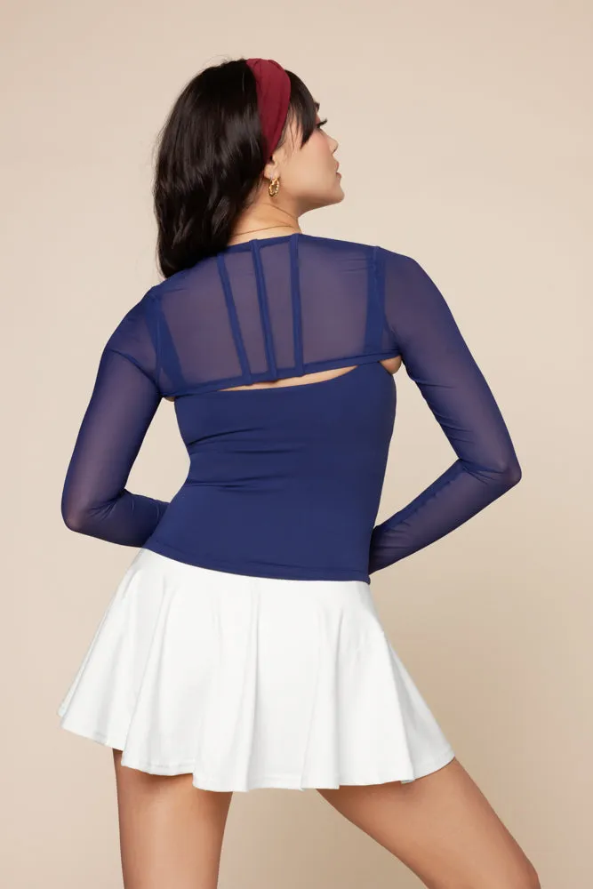 Mesh Corset Shrug - Sapphire