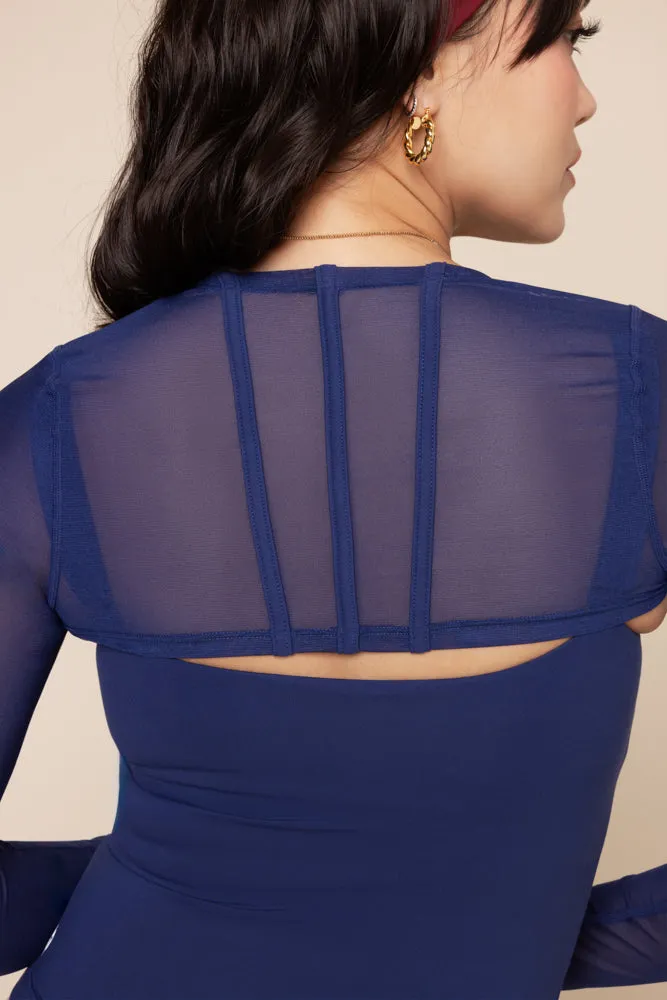 Mesh Corset Shrug - Sapphire