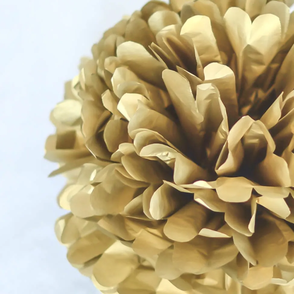 Metallic gold paper pom pom