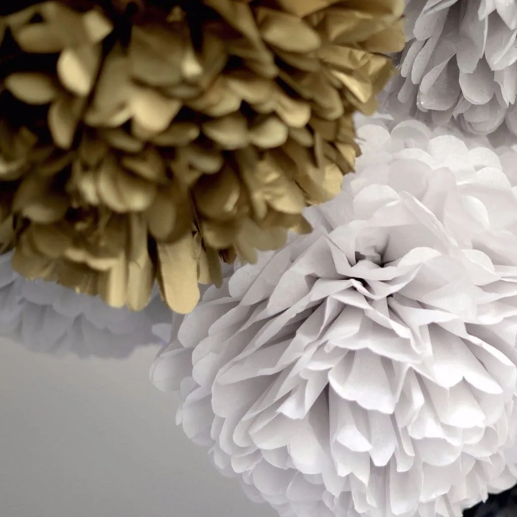 Metallic gold paper pom pom