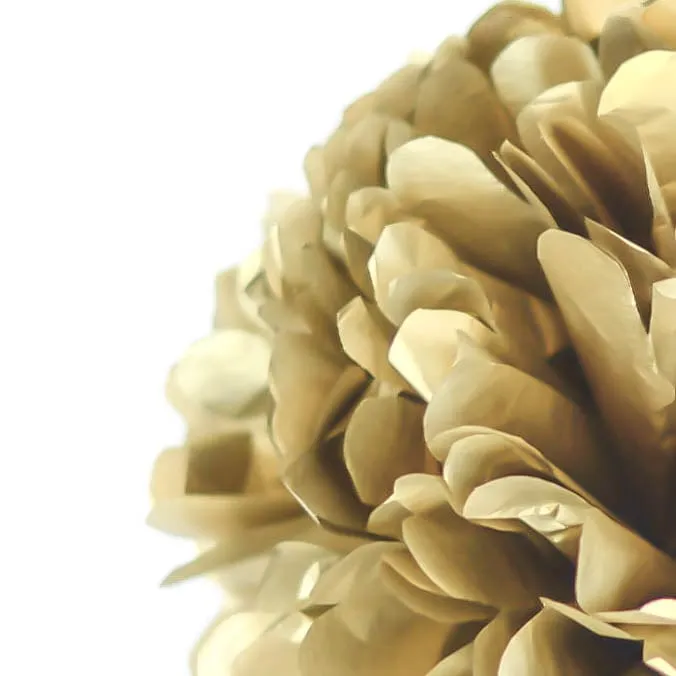 Metallic gold paper pom pom