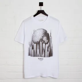 Metropolis Disco Labs NYC Front Print - Tshirt - White