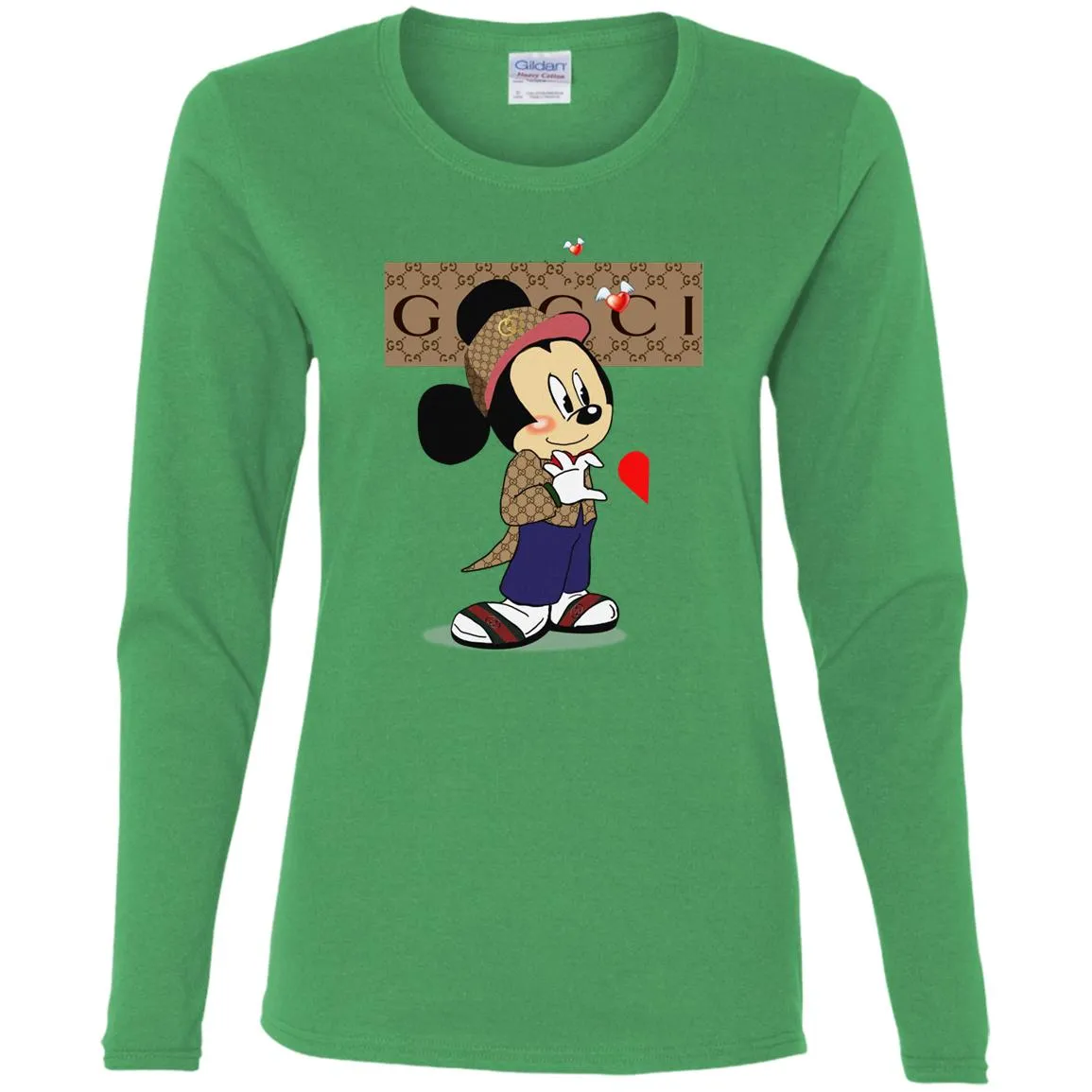 Mickey Mouse Love Couple T-shirt Valentine's Day T-shirt Women Long Sleeve Shirt