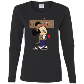 Mickey Mouse Love Couple T-shirt Valentine's Day T-shirt Women Long Sleeve Shirt