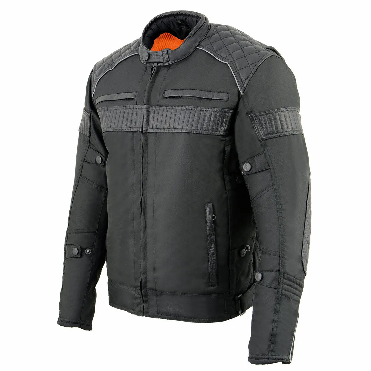 Milwaukee Leather MPM1735 Men's Black Textile Scooter Jacket with