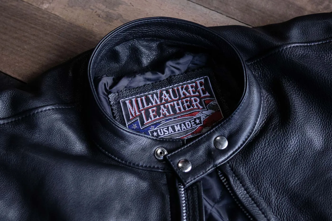 Milwaukee Leather USA MADE MLJKM5006 Men's Black 'Rumble' Premium