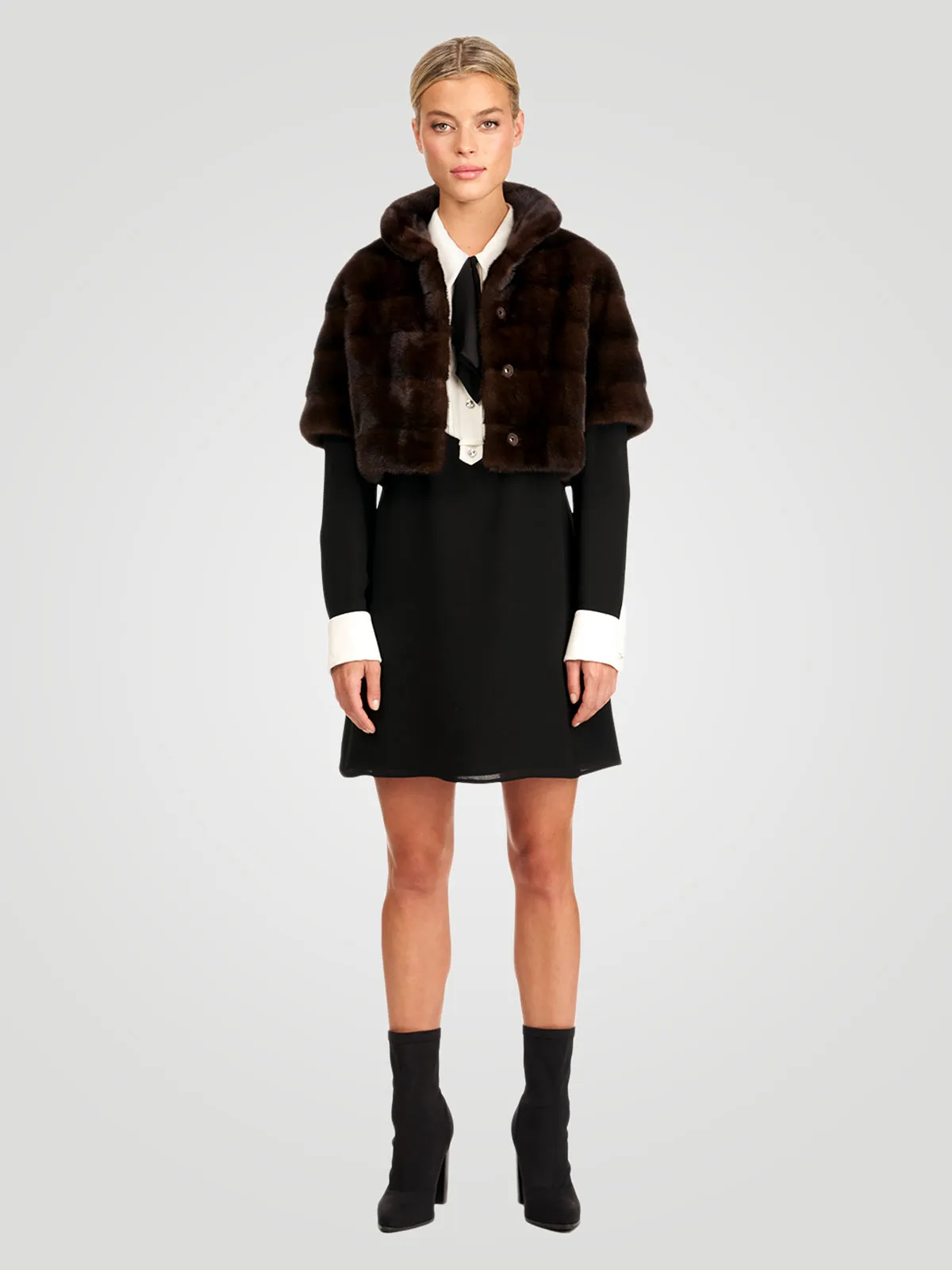 Mink Fur Bolero with Cropped Sleeves