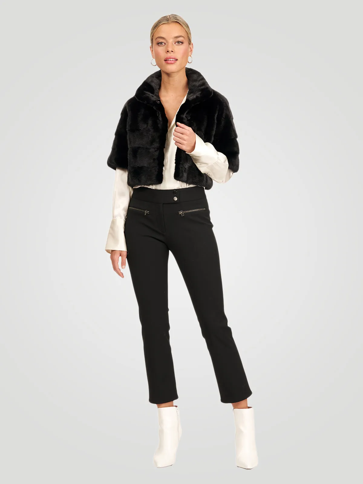 Mink Fur Bolero with Cropped Sleeves