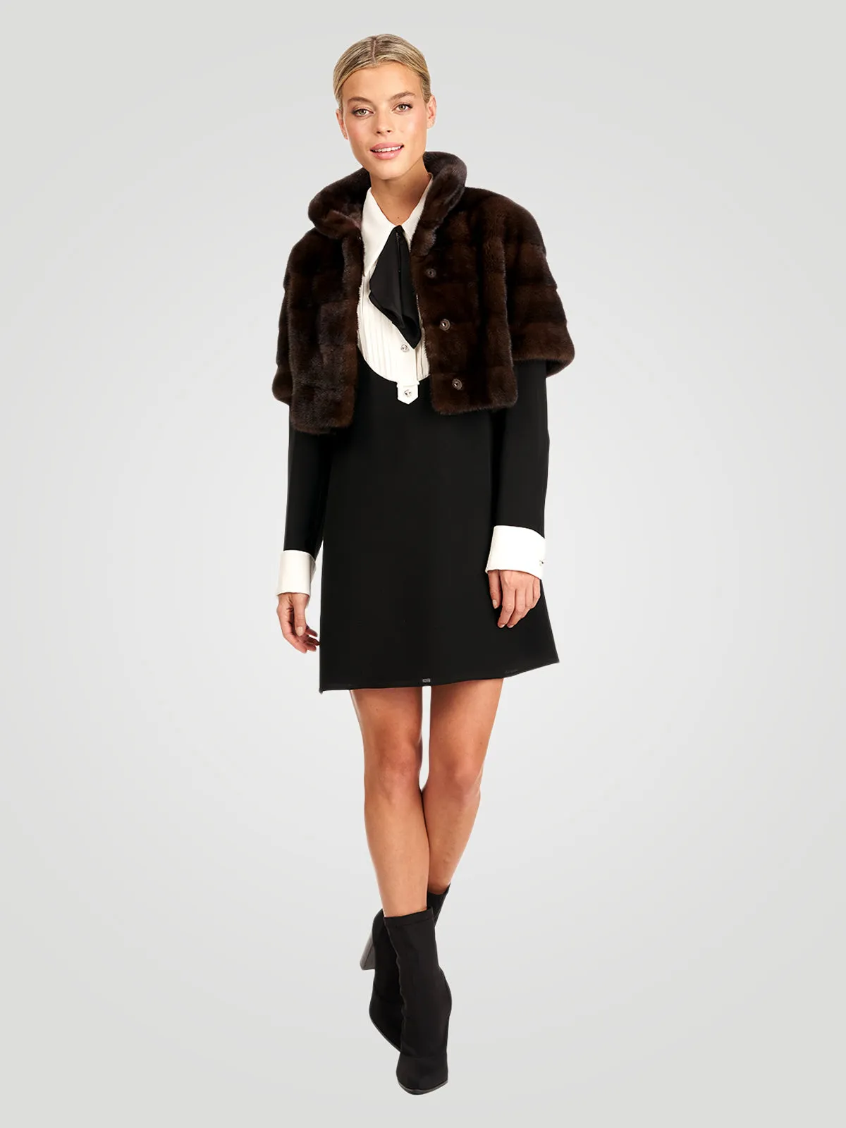 Mink Fur Bolero with Cropped Sleeves