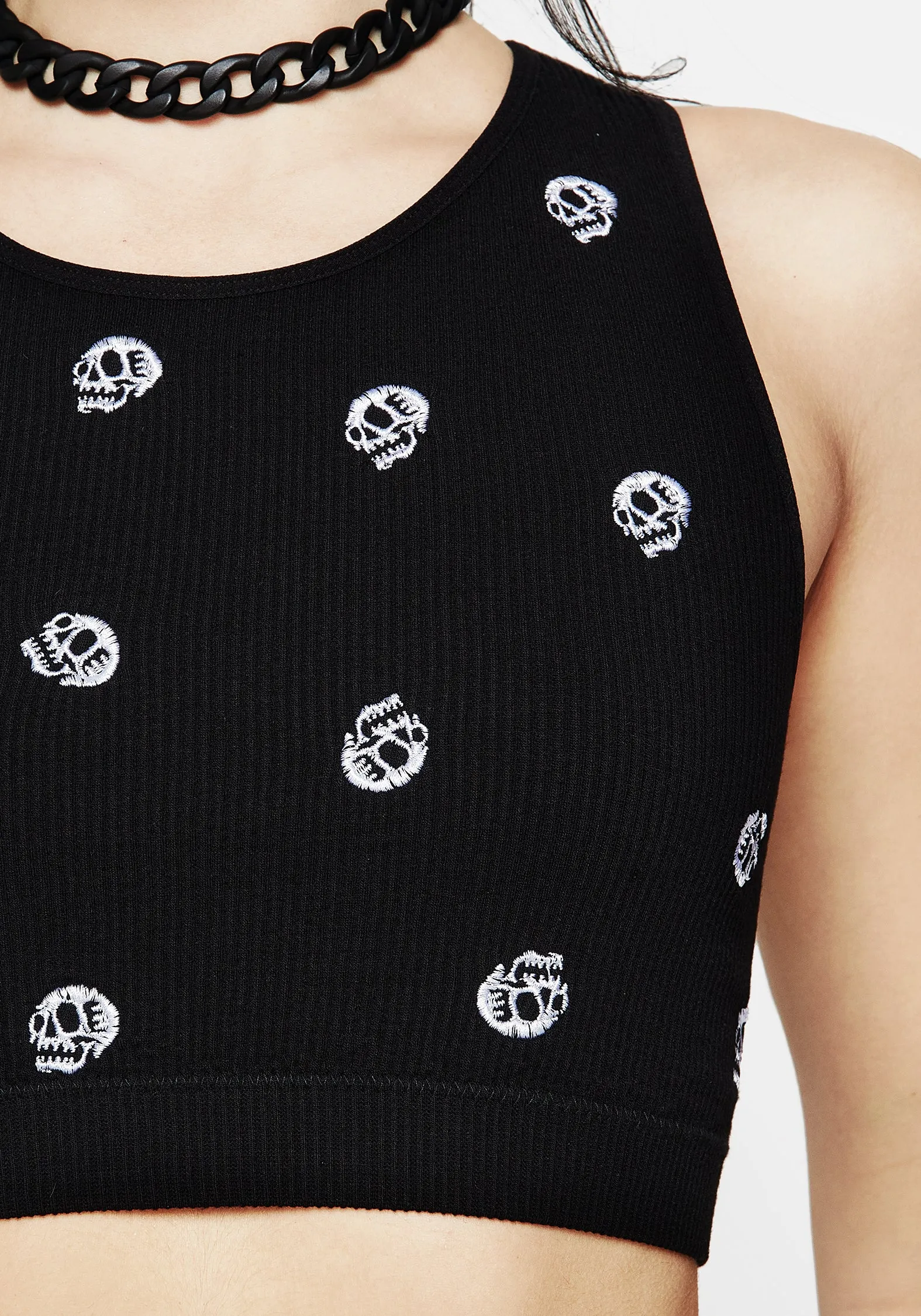 Mori Skull Embroidered Racerback Bralet