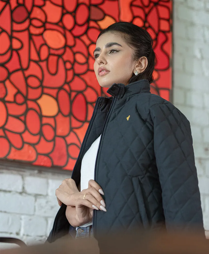 Navy Quilted Jacket (Women)