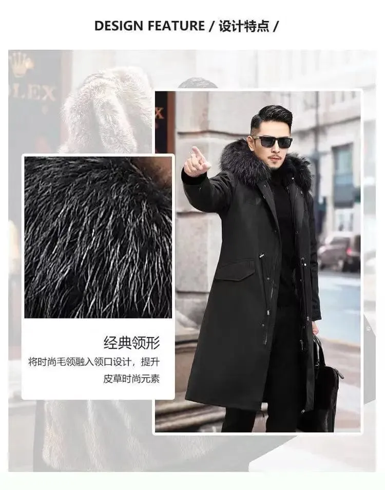 New imitation fox fur grass oversized plush men's coat, autumn and winter