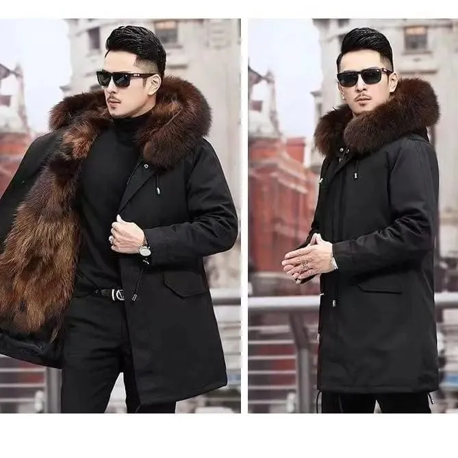 New imitation fox fur grass oversized plush men's coat, autumn and winter