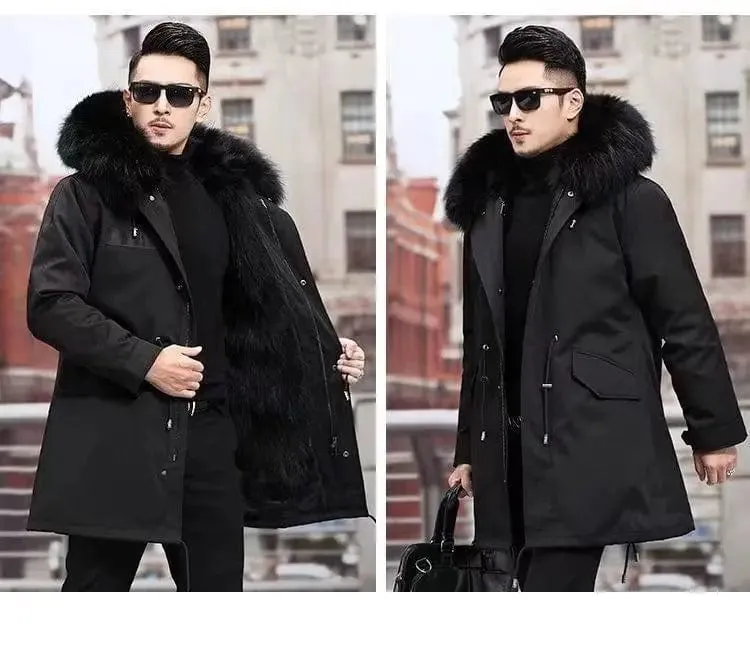 New imitation fox fur grass oversized plush men's coat, autumn and winter