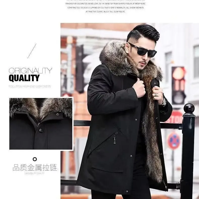 New imitation fox fur grass oversized plush men's coat, autumn and winter