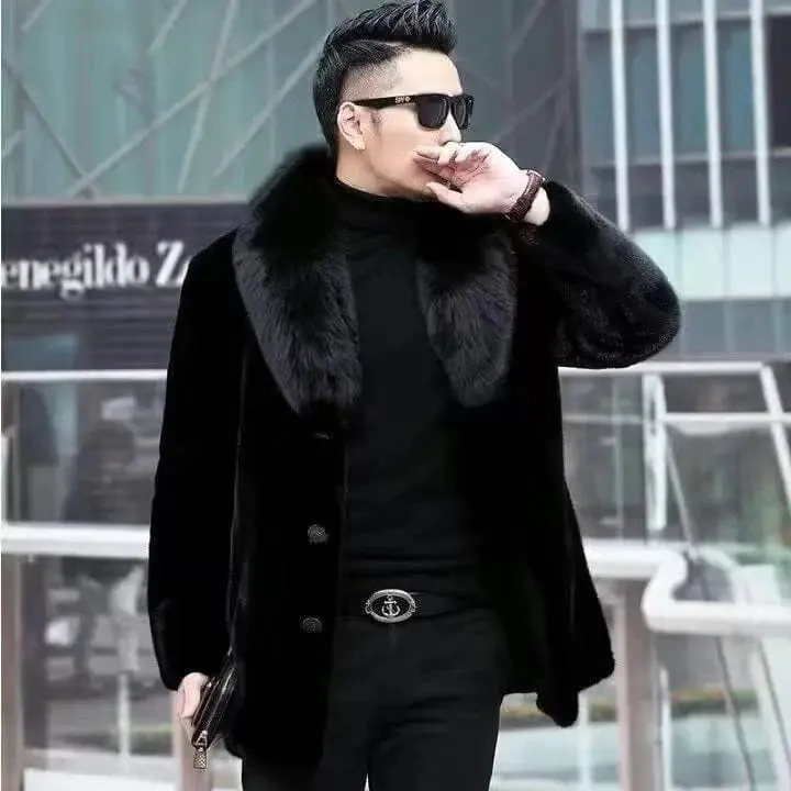 New imitation fox fur grass oversized plush men's coat, autumn and winter