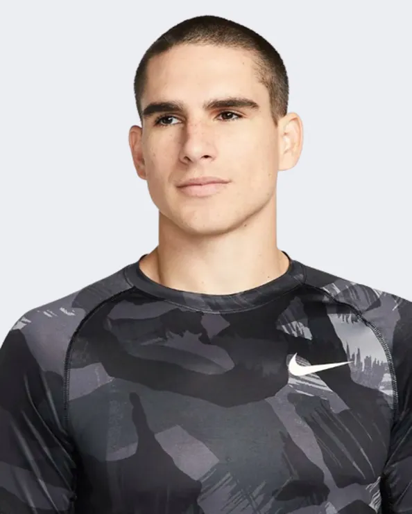 Nike Np Df Camo Men Training T-Shirt Black/Coconut Milk