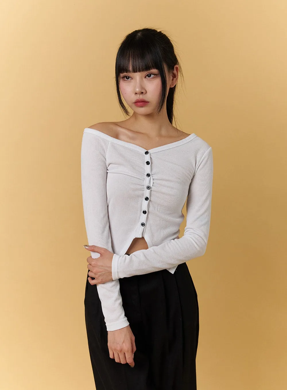 Off-Shoulder Crop Top CJ404