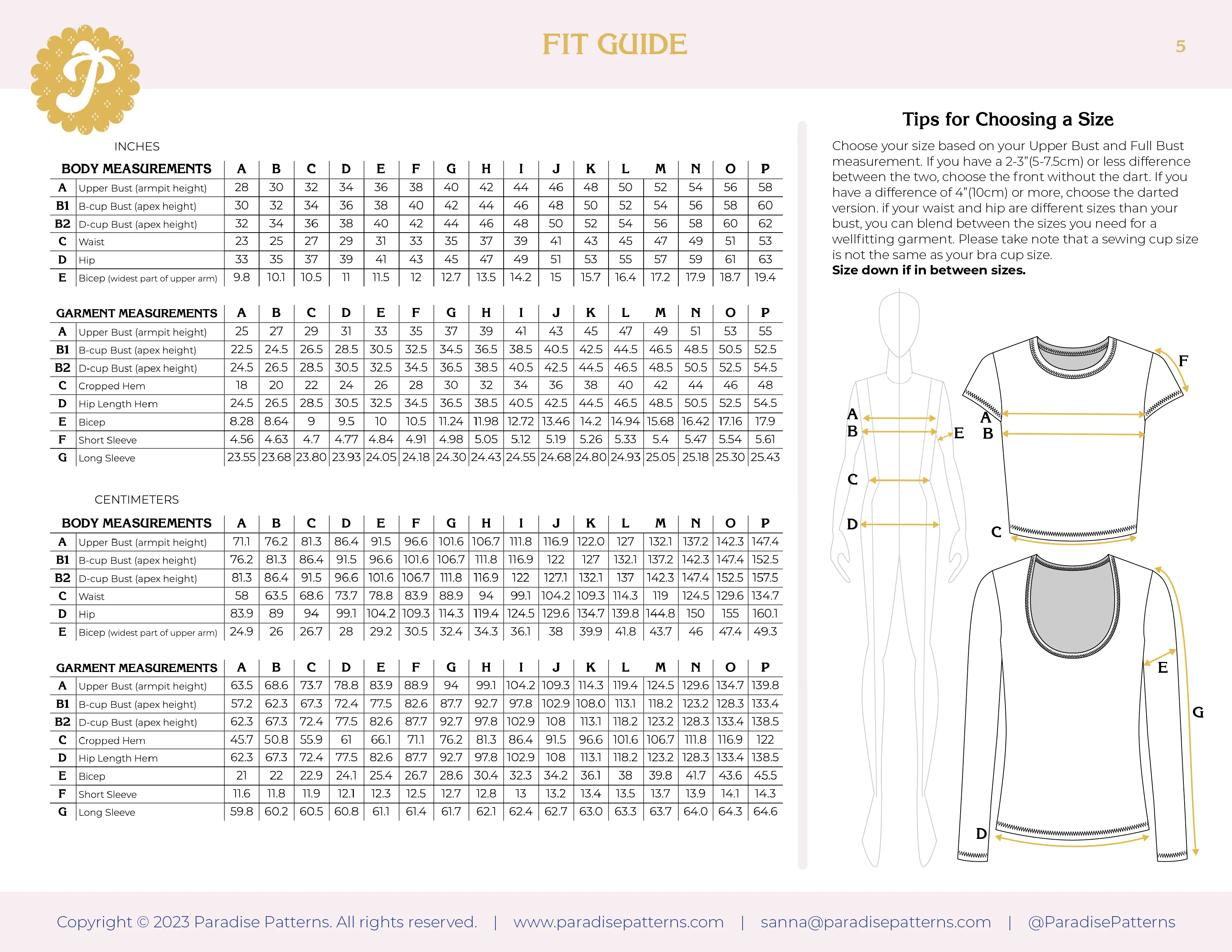 PDF Pattern - Honeygirl Tee | Paradise Patterns