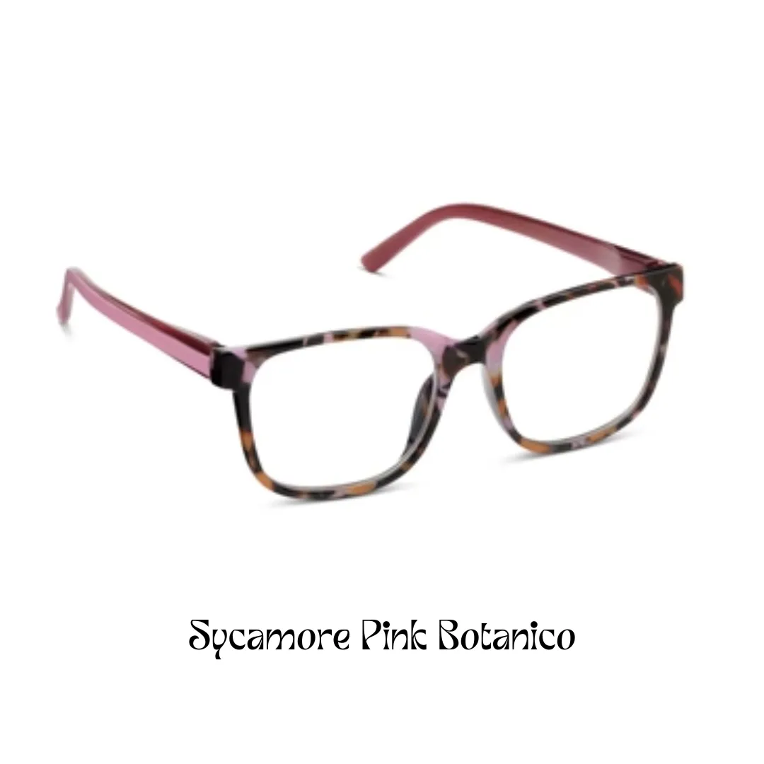 Peepers Reading Glasses: Sycamore Pink Botanico