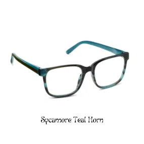 Peepers Reading Glasses: Sycamore Teal Horn