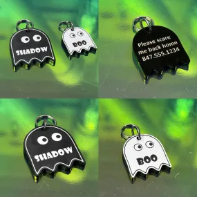 Personalized Ghost Pet Tag, Personalized Pet ID Tag, Spirit Friendly, Halloween Pet Tag, Witch Pet Tag, Spooky Pet Tag