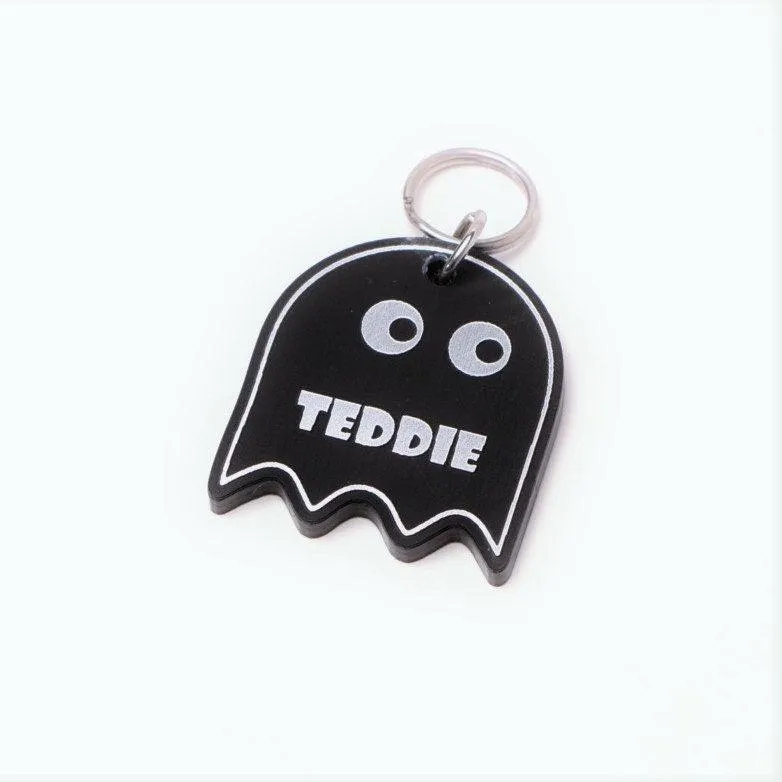 Personalized Ghost Pet Tag, Personalized Pet ID Tag, Spirit Friendly, Halloween Pet Tag, Witch Pet Tag, Spooky Pet Tag