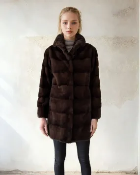 Petrovski, 85 cm. - Collar - Mink - Women - Mahogany