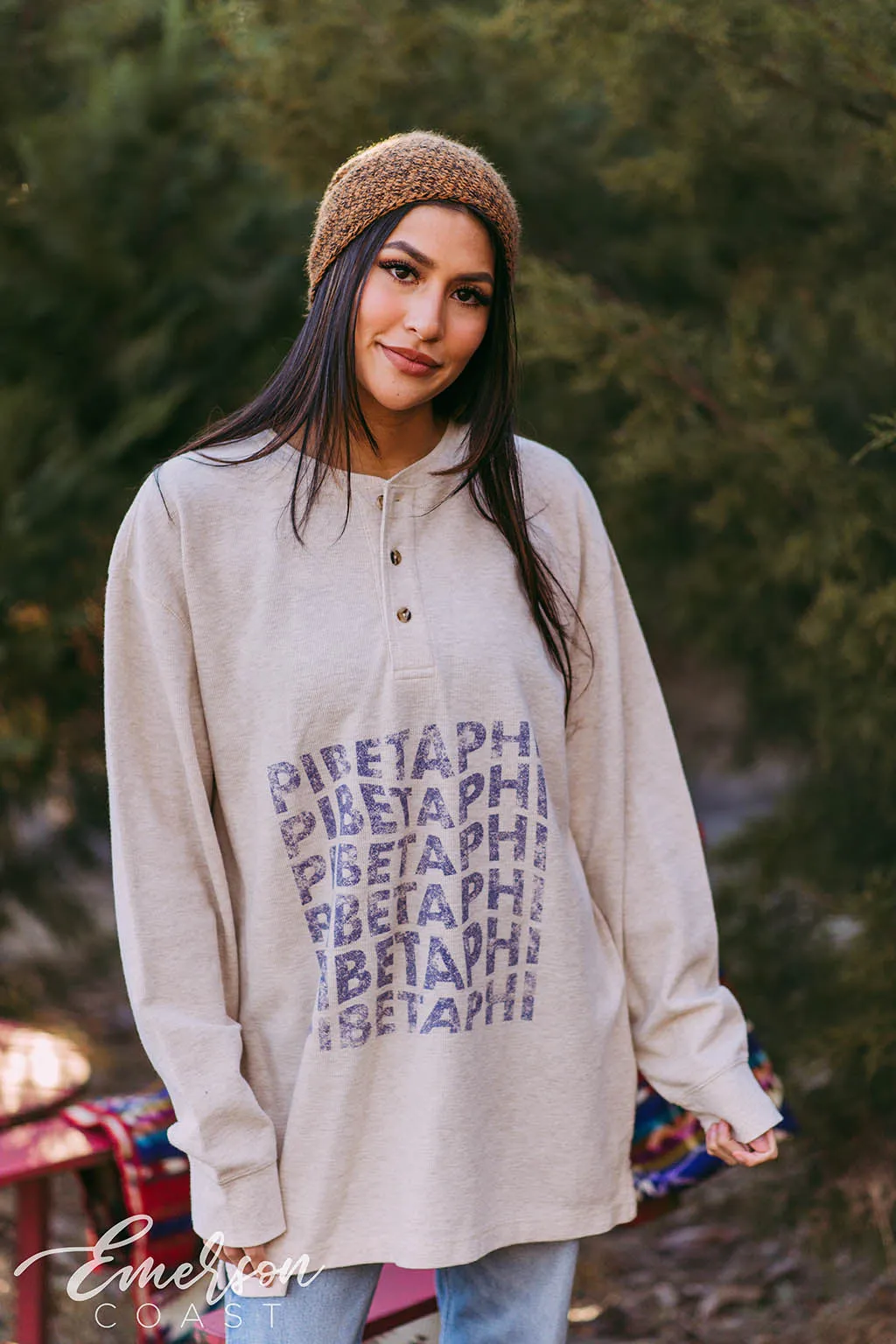 Pi Beta Phi Oatmeal Thermal Henley