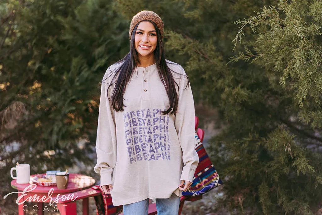 Pi Beta Phi Oatmeal Thermal Henley