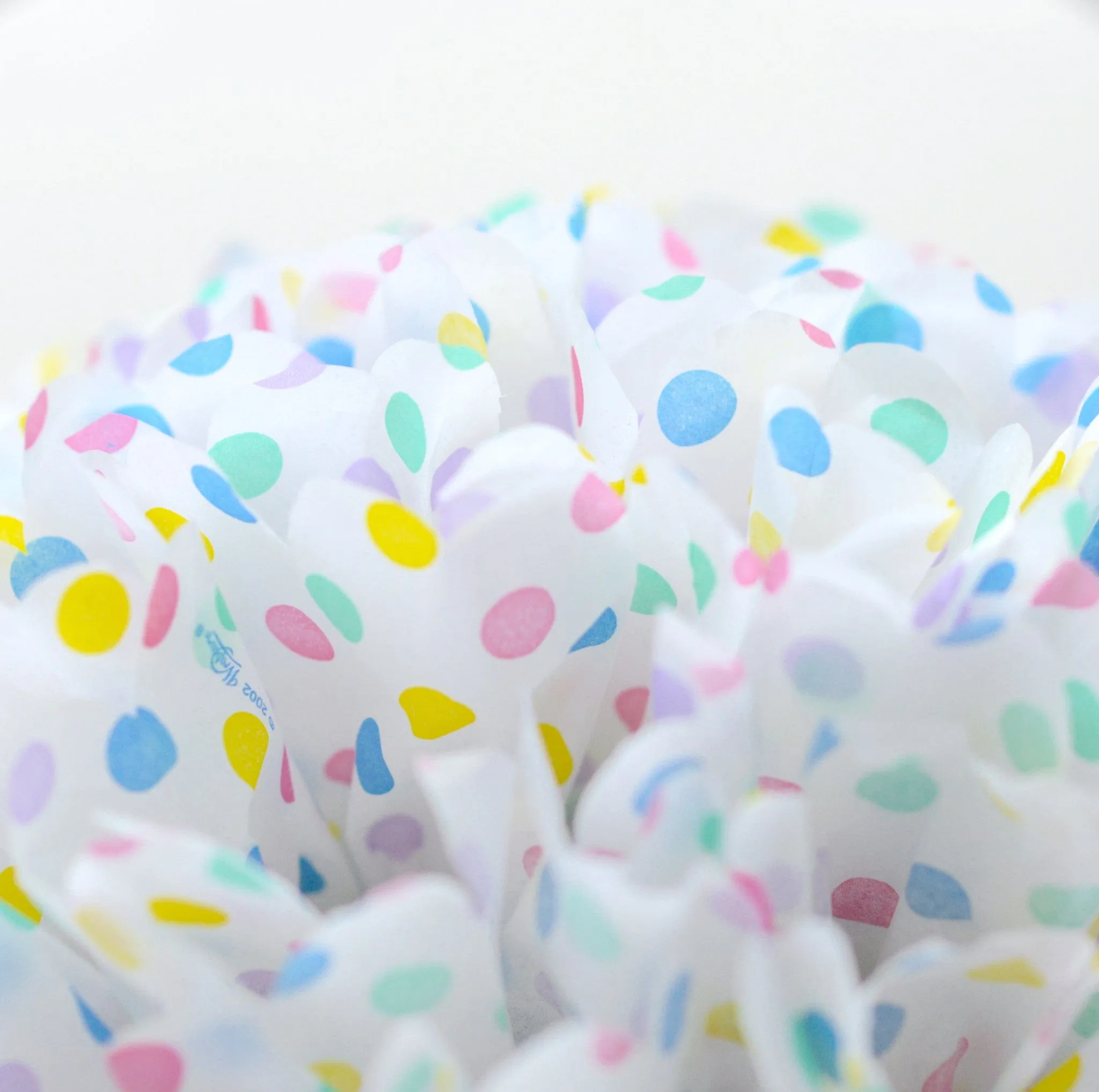 Polka dot paper pom poms