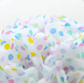 Polka dot paper pom poms