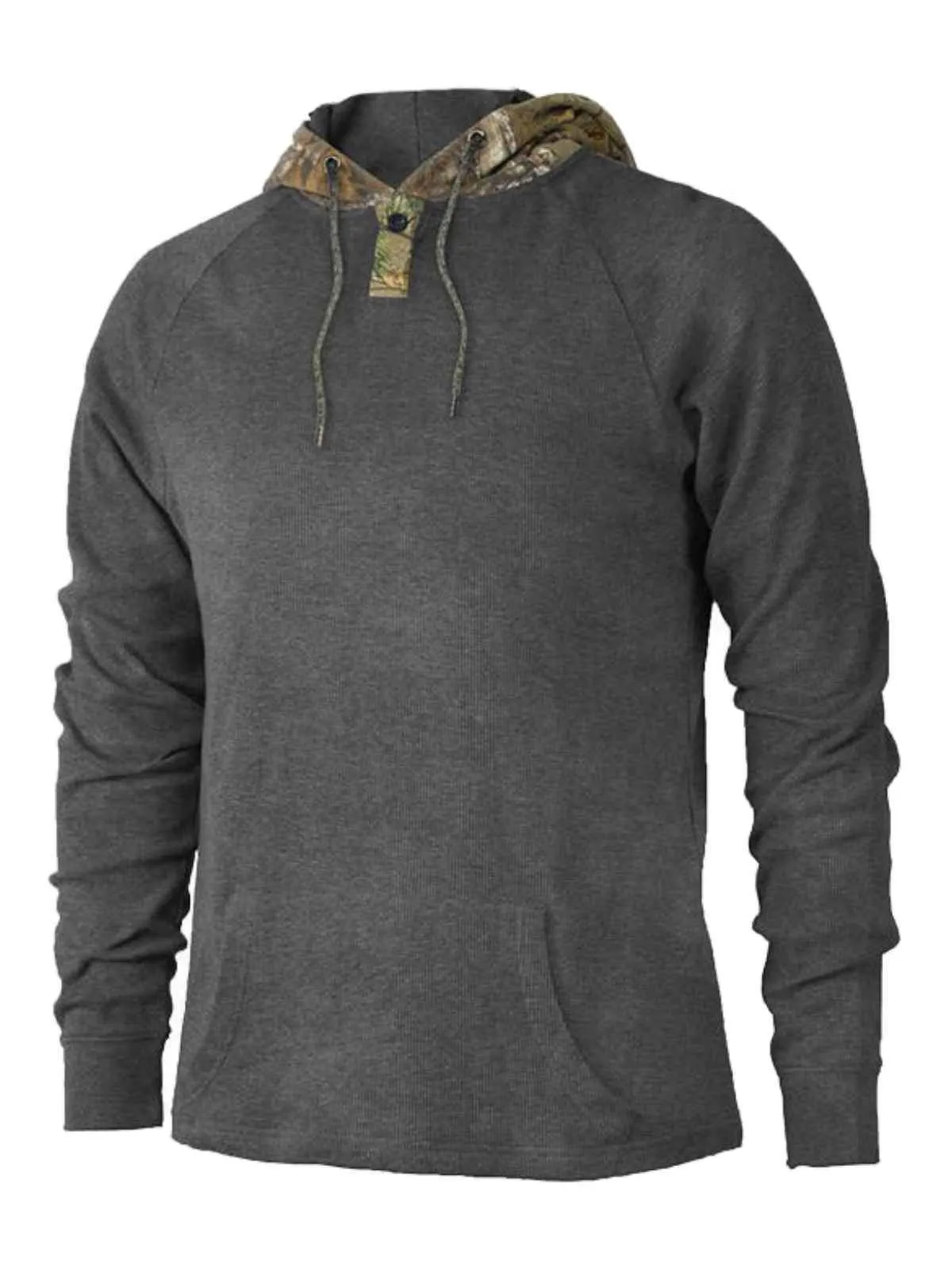 Realtree Active Camouflage & Gray "Torres" LS Hooded Thermal T-Shirt