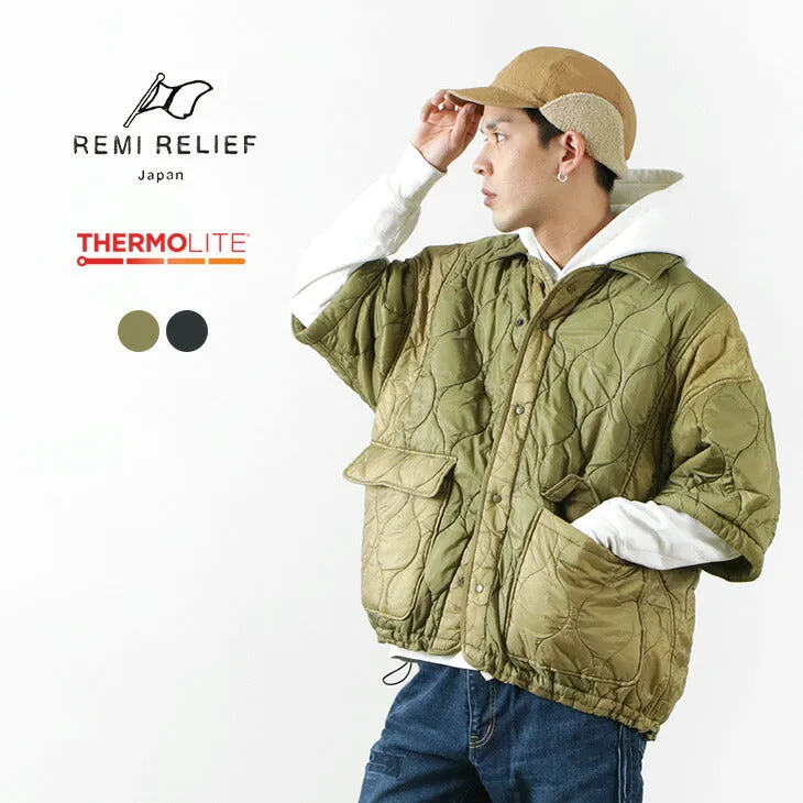 REMI RELIEF / Military Ripstop Short Sleeve Quilted Shirt Jacket