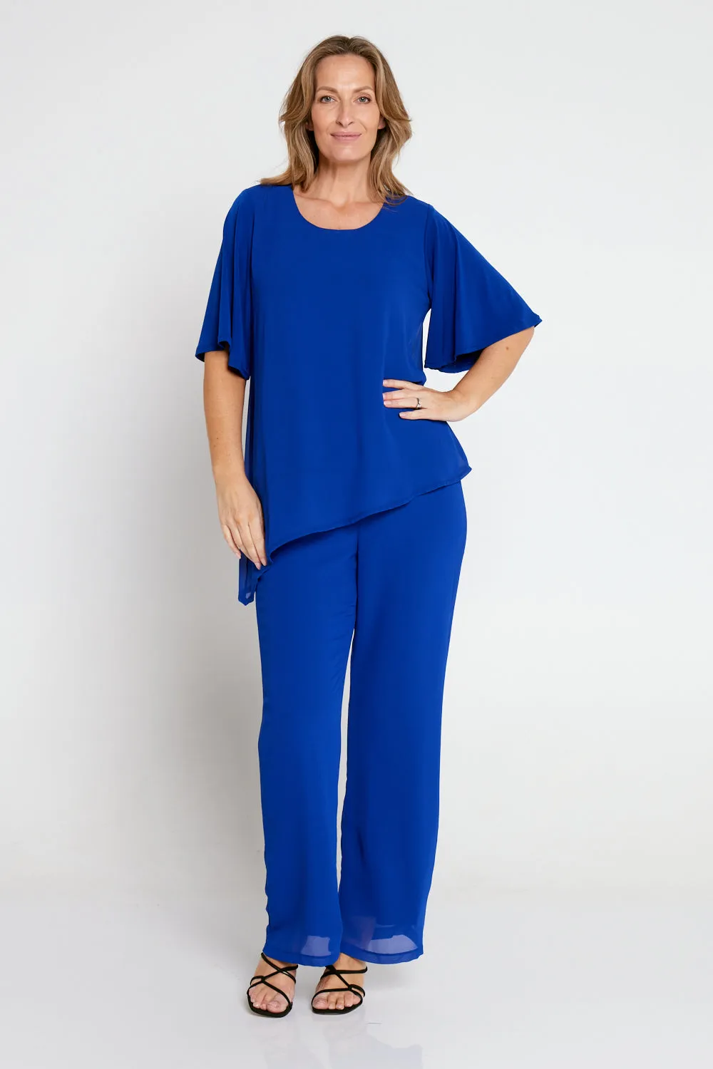 Rendezvous Chiffon Pants - Royal