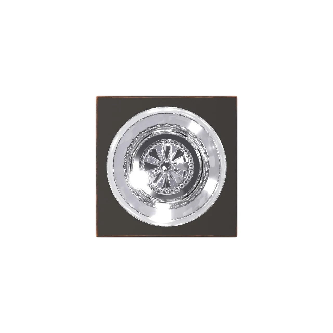 Schlage Custom Hobson Glass Non-Turning Knob Collins Trim