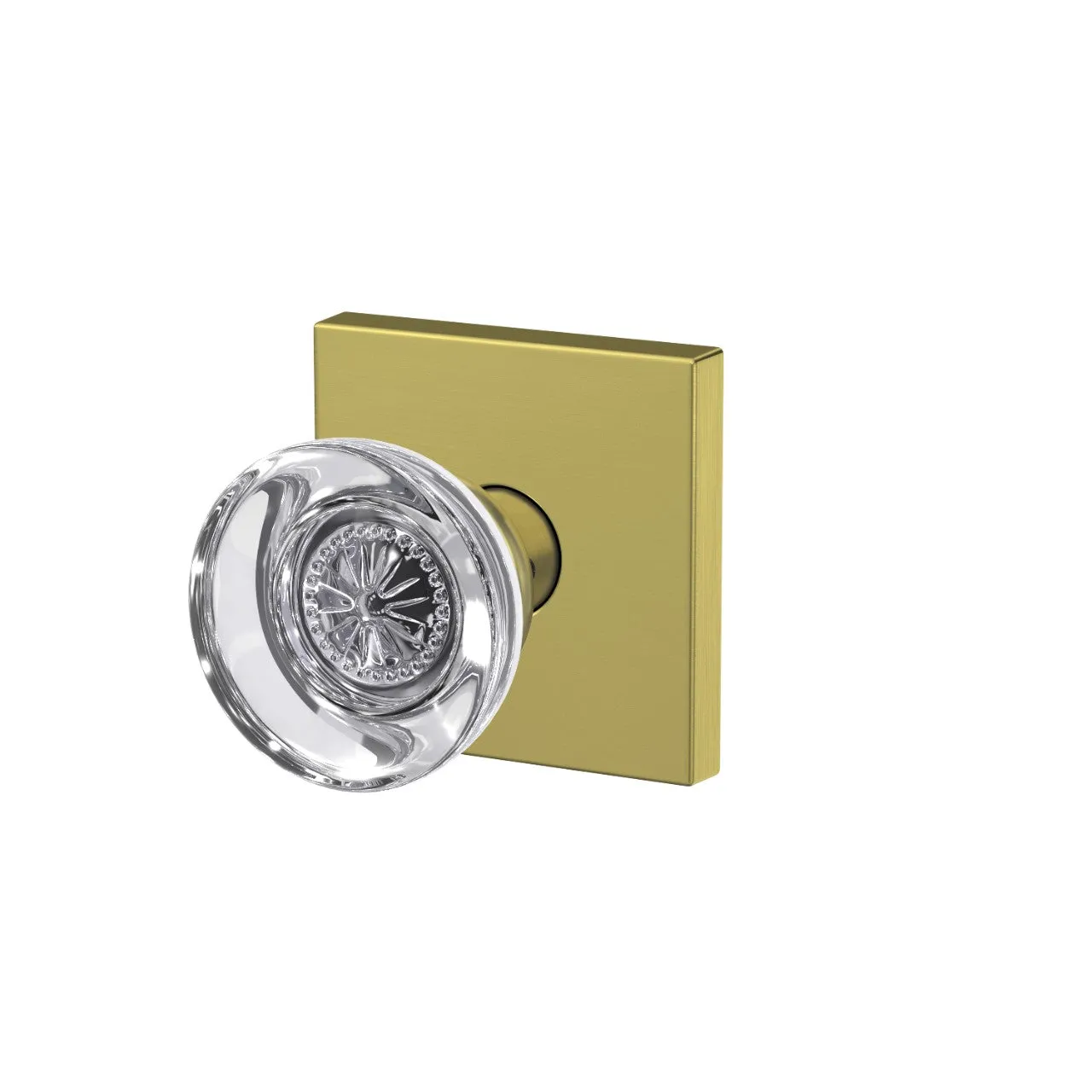 Schlage Custom Hobson Glass Non-Turning Knob Collins Trim