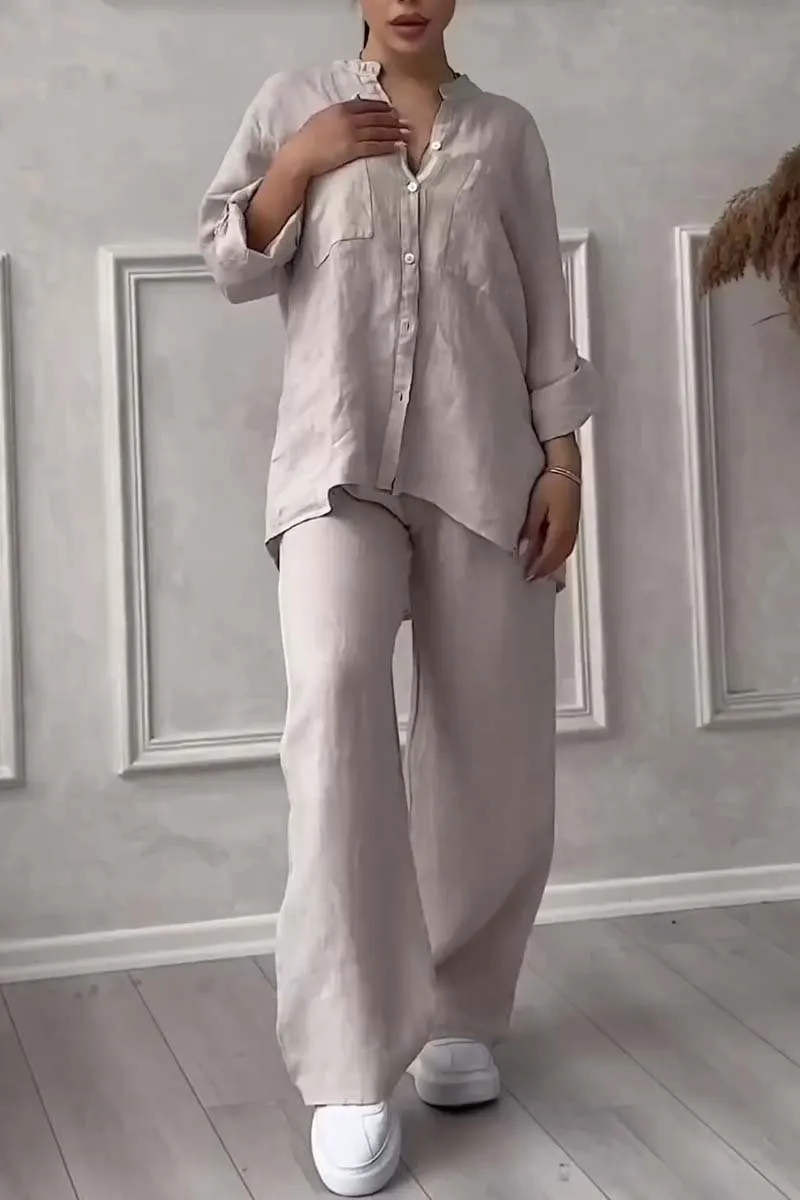 SELAH™ | LINEN BLEND TWO-PIECE SET - SHIRT AND PANTS